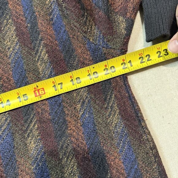 Vintage Hamer Reed Merino Wool Sweater Mens XL Suede Elbow Patch Navy Burgundy - Picture 6 of 7